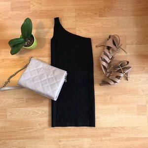 Bebe One shoulder body con dress S/P